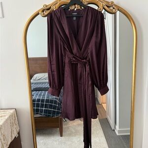 EXPRESS Long sleeve Satin Dress